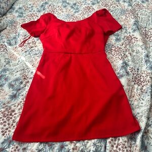 Red mini dress with cross back!